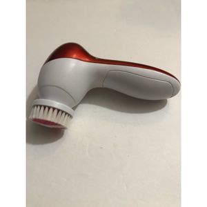 Red and White Electric Facial Cleaner Brush Battery Operated